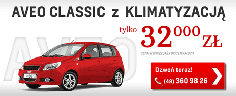 Aveo Classic z klimatyzacją już za 32 000 zł!