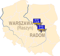 Salony Dixi-Car na mapie Polski